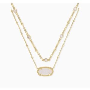 Kendra Scott Elisa gold multi strand necklace in iridescent drusy